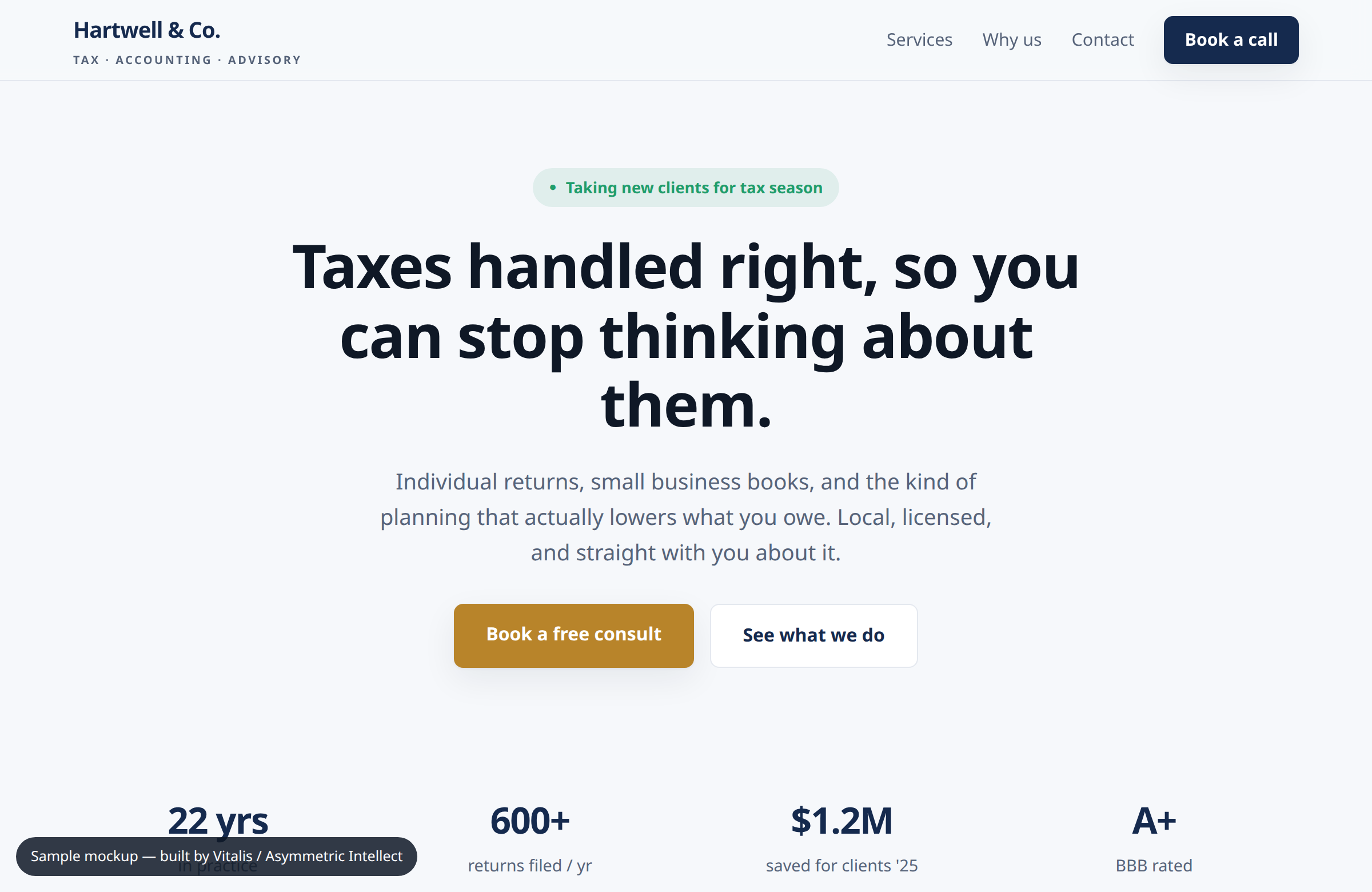 CPA / tax website sample