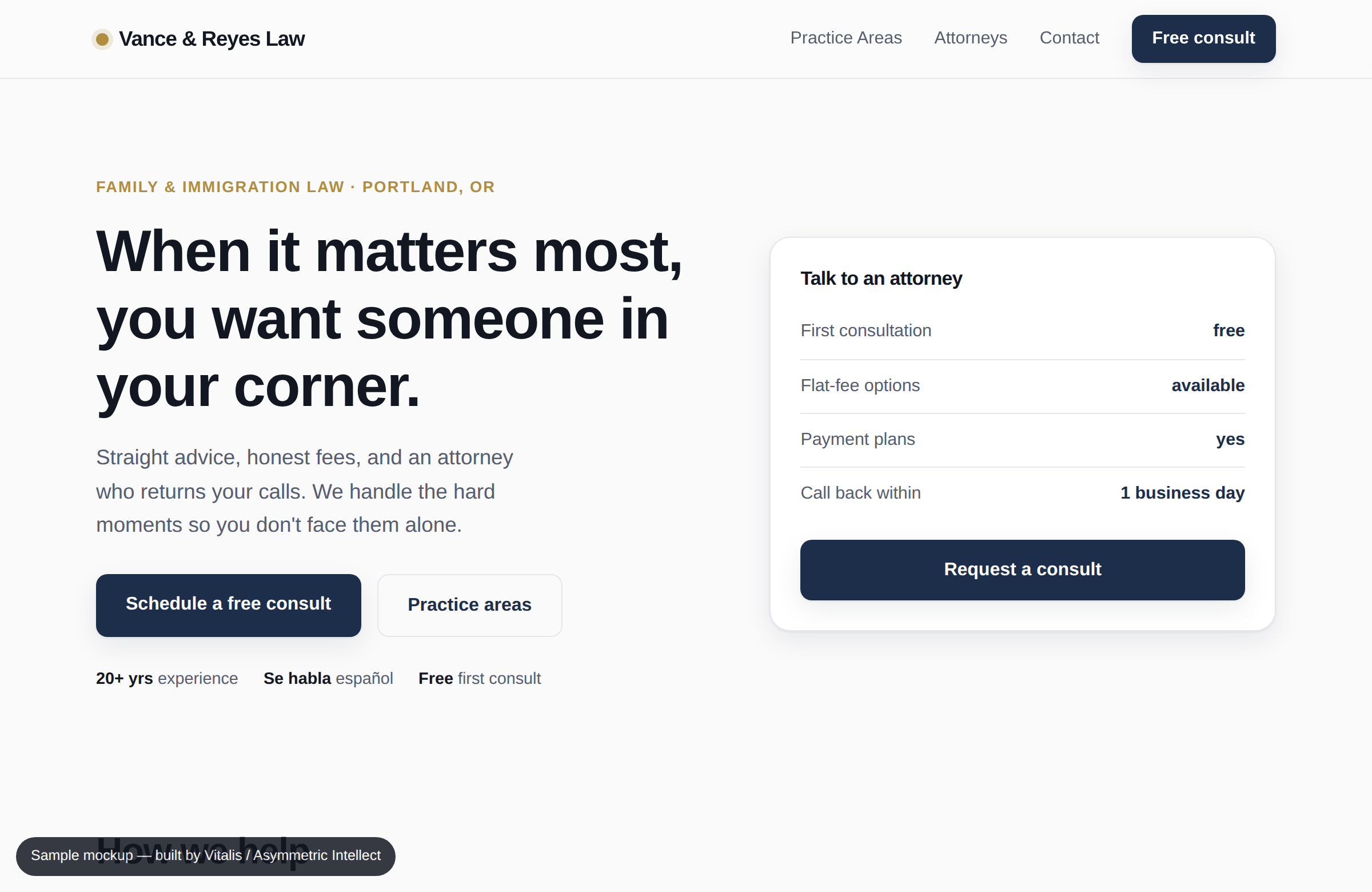 Law firm website sample